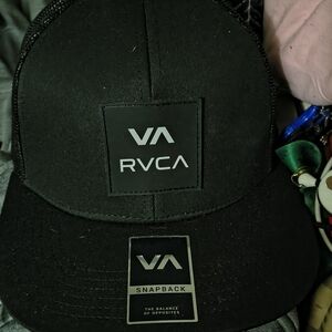 RVCA Black Logo Snapback Cap